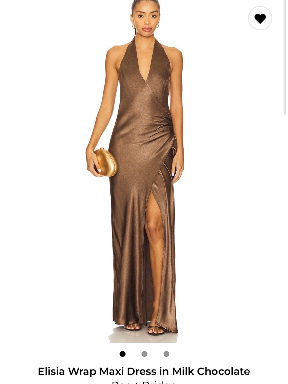 Bec & Bridge Elisia Halter Wrap Maxi Dress in Milk Chocolate